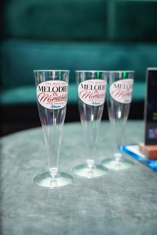 Melodies & Mimosas flutes waiting on a table